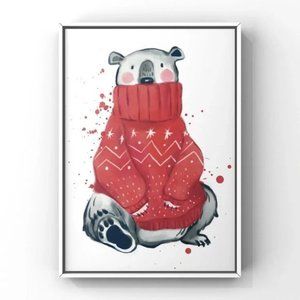 Christmas cute animal in winter gear holiday home decor gift art handmade